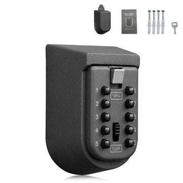 BH001 Wall-mounted Outdoor Key Storage Lock Box 10 Digit Push-Button Combination Password Key Safe B