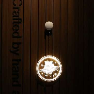 Christmas Bell Pattern 3D Christmas Hanging Night Lamp Battery LED String Light Garland Home Decorat