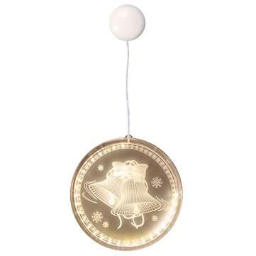 Christmas Bell Pattern 3D Christmas Hanging Night Lamp Battery LED String Light Garland Home Decorat
