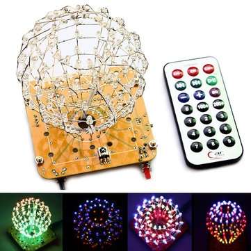 DIY Spherical Spectrum Light Cube LED Flash Kit Electronic Learning Kits (COLOR.: COLORFUL)