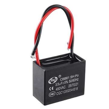 CBB61 3Pcs 3.5UF Starting Capacitance 450V AC Fan Capacitor CBB Motor Run Capacitor