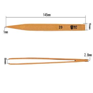 BEST BST-20 Industrial Non-tooth Bamboo Tweezers Anti-loss Tweezer Anti-static