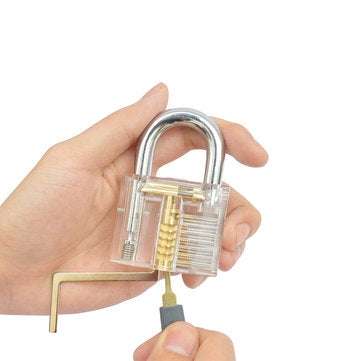 DANIU 26Pcs Padlock Locksmith Training Starter Practice Kit Lock Unlocking Pick Tool