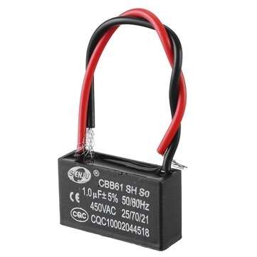 CBB61 3Pcs 1UF Starting Capacitance 450V AC Fan Capacitor CBB Motor Run Capacitor