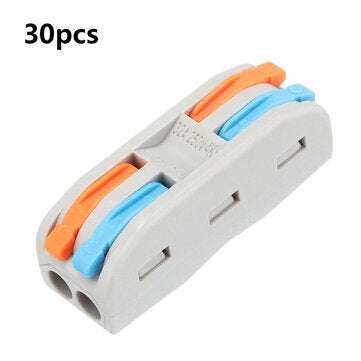 Excellway 30pcs PCT-2 2Pin Colorful Docking Connector Electrical Connectors Wire Terminal Block Univ
