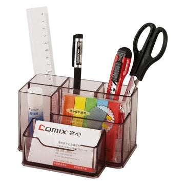 Comix B2248 Multifunctional Pen Stand 6 Squares Pen Pencil Stationery Holder Base Desktop Organizer