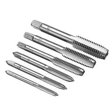 Drillpro 6pcs M4-M12 Thread Tap Hand Tap with Tap Wrench Combination Thread Tap Drill Bit Adjustable