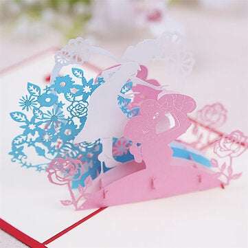 Creative 3D Mother`s Day Greeting Cards Paper Handmade Anniversary Birthday Thanksgiving Card Gifts