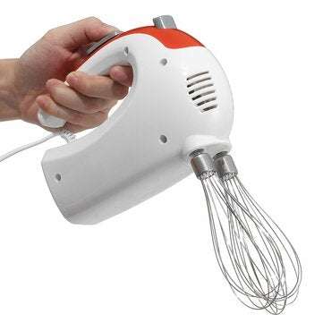 Electric Egg Beater 200W Hand Mixer Stainless Steel Whisk Milk Cooking Baking for Kitchen