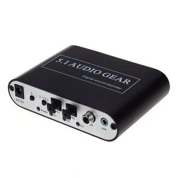 Digital Audio Decoder 5.1 Audio Gear DTS/AC-3/6CH Audio Converter LPCM To 5.1 Analog Output 2.1