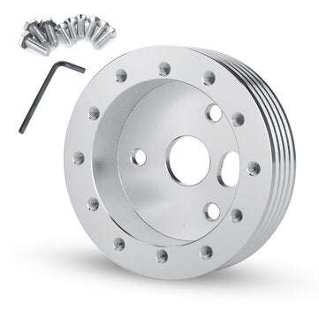 Chrome Steering Wheel Extension Hub Spacer For 6 Hole Steering Wheel to 3 Hole Adapter