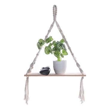 Bohemia Macrame Woven Wood Mount Shelf Tapestry Tassel Wall Hanging Storage Rack Home Office Decorat