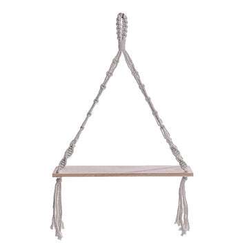 Bohemia Macrame Woven Wood Mount Shelf Tapestry Tassel Wall Hanging Storage Rack Home Office Decorat