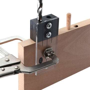 Dowel Jig Acrylic Hardened Steel Pocket Hole Jig 1/2 3/8 1/4 Inch Vertical Drill Gui... (SIZE: 3/8")