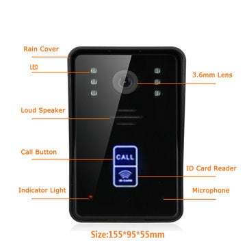 ENNIO 9 inch Wireless Wifi RFID Video Door Phone Doorbell Intercom Entry System with NO Electric Doo