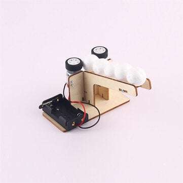 DIY 3D Wooden Puzzle Toys Handmade Assembly Electric Ball Pitching Machine Kits Scientific Early Lea