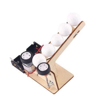 DIY 3D Wooden Puzzle Toys Handmade Assembly Electric Ball Pitching Machine Kits Scientific Early Lea