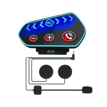 Bakeey A10 bluetooth 5.0 Headset Single Helmet Moto Earphone With Micro Waterproof... (COLOR: BLACK)