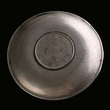 Chinese Fengshui Silver 12 Zodiac Animal Dragon Statue Coin Plate Home Decorations