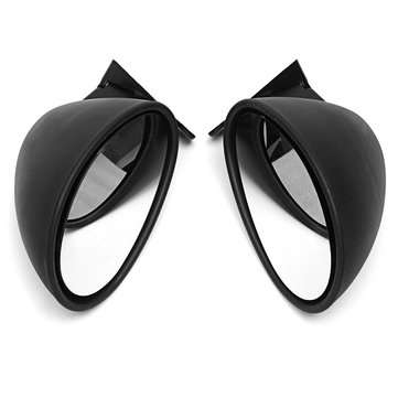 California Style Universal Car Door Side Mirror Rearview Vintage Matte Black L+R