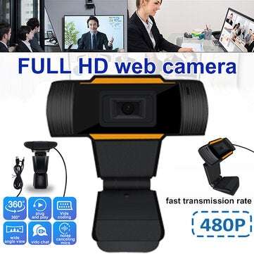 Bakeey 480P Web Camera Computer Camera USB 2.0 3.5mm AUX Plug 300,000 Pixels PC Camera Built-in Micr