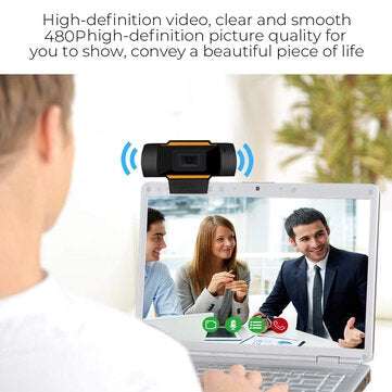 Bakeey 480P Web Camera Computer Camera USB 2.0 3.5mm AUX Plug 300,000 Pixels PC Camera Built-in Micr