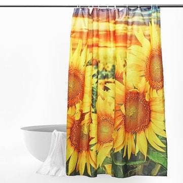 Bathroom Mildew-proof Waterproof Shower Curtain with 12 C-type Hooks
