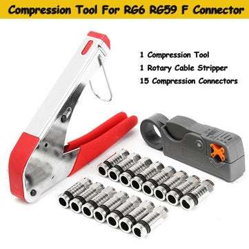 Fitting Coaxial Crimper Striper Compression Tool for RG6 RG59 F Connector