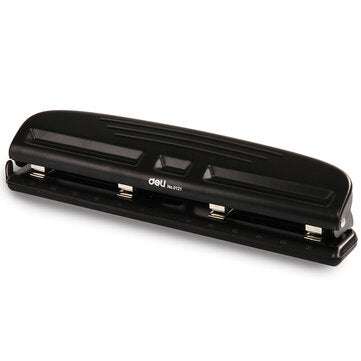 Deli 0121 Heavy Duty Hole Puncher 4 Holes File binding Machine A4 Paper Punching ... (COLOR.: BLACK)