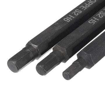 BROPPE 3pcs H4-H6 Hexagon Impact Screwdriver Bits 8mm Hex Shank 80mm Hexagon Screwdriver Bits Set