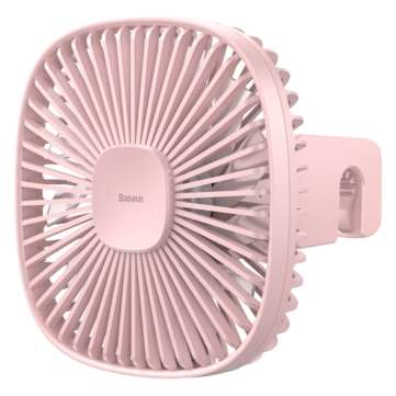 Baseus Portable Car Fan Natural Wind Quiet Magnetic Rear Seat Wireless Charge Cooli... (COLOR: PINK)