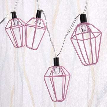 Battery Powered 1.4M 10LED Pink House Fairy String Light Christmas Holiday Decoration
