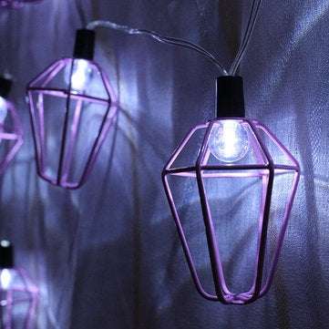 Battery Powered 1.4M 10LED Pink House Fairy String Light Christmas Holiday Decoration