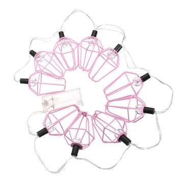 Battery Powered 1.4M 10LED Pink House Fairy String Light Christmas Holiday Decoration