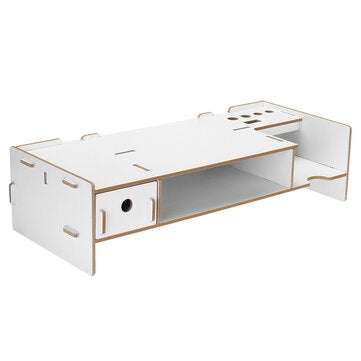 Computer Monitor Stand Laptop Riser Stand Base Desktop Organizer Storage Shelf Bra... (COLOR: WHITE)
