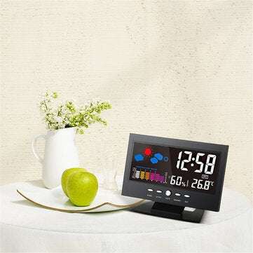 Bakeey Digital LED Temperature Humidity Monitor Weather Forecast LED Table Alarm Clock