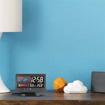 Bakeey Digital LED Temperature Humidity Monitor Weather Forecast LED Table Alarm Clock