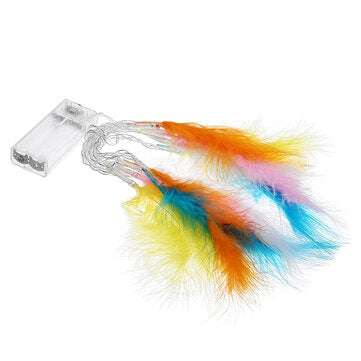 Battery Powered 1.2M 2.2M Colorful Feather Shaped Warm White Indoor Fairy String L... (LENGTH: 1.2M)