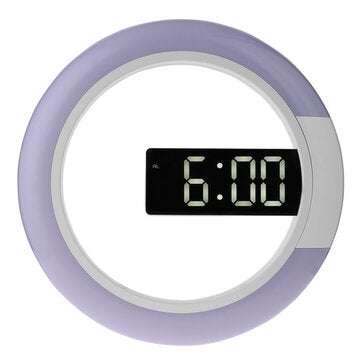 Bakeey Remote Control LED Wall Clock Time or Temperature Display Ring Light Alarm ... (COLOR: WHITE)