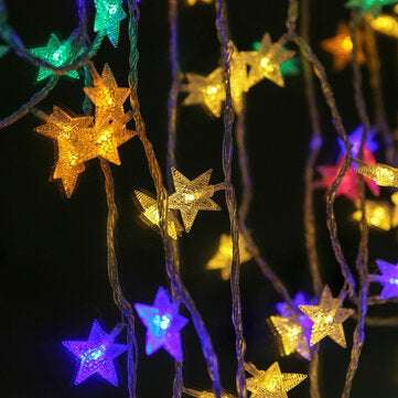 Battery Operated 50LEDs Star Fairy String Light Indoor Outdoor for Christmas Party DC4.5V