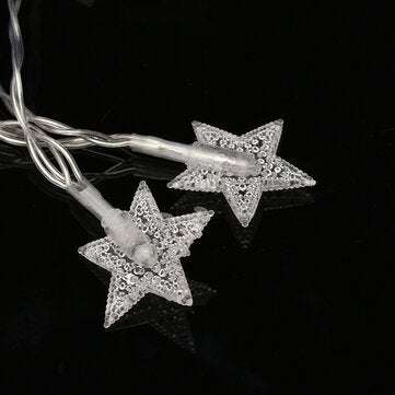 Battery Operated 50LEDs Star Fairy String Light Indoor Outdoor for Christmas Party DC4.5V