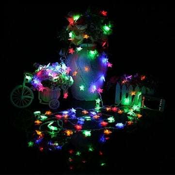 Battery Operated 50LEDs Star Fairy String Light Indoor Outdoor for Christmas Party DC4.5V