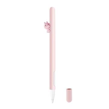 Cute Silica Gel Pen Case for Apple Pencil Anti-fall Magnetic Split Pen... (COLOR.: PINK | NO.: NO.2)
