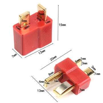 Excellway DC 012 20pcs T Plug Male & Female Connectors Deans Style For RC LiPo Battery
