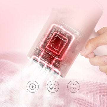 Deerma GT106 Portable Handheld Pink Garment Steamer Steam Iron 15 Seconds Fast-Heat 1000W Wrinkle Re
