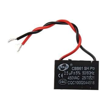 CBB61 5Pcs 2.5UF Starting Capacitance 450V AC Fan Capacitor CBB Motor Run Capacitor