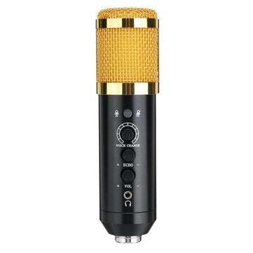 Audio Dynamic USB Condenser Sound Recording Vocal Microphone Mic Kit With Stand Mount