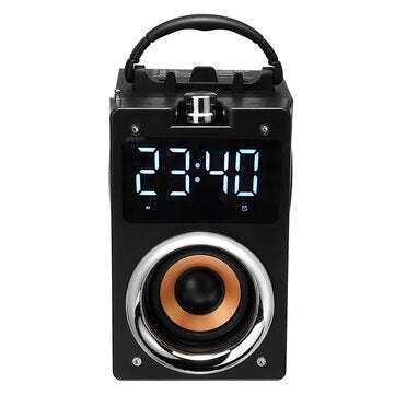 Bakeey Portable Digital Display Alarm bluetooth Speaker 3D Heavy Bass Support FM/TF/USB/AUX Play