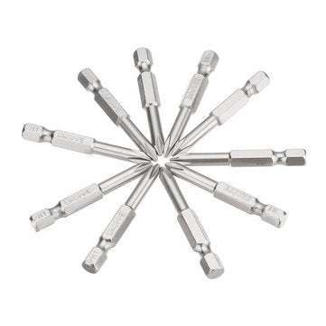 BROPPE 10pcs PH1 1/4 Inch Hex Shank 50mm Magnetic Phillips Screwdriver Bits Set (SIZE: 5MM)