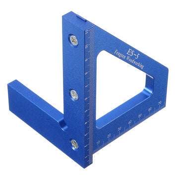 ES-5 Aluminum Alloy Multifunction Woodworking Scribing Ruler 3D Miter Angle Markin... (COLOR.: BLUE)